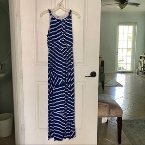 Chico’s Blue and White Maxi Dress Size 2 (Large)